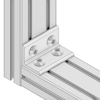 40-540-1 MODULAR SOLUTIONS ANGLE BRACKET 45MM TALL X 90MM WIDE W/ HARDWARE